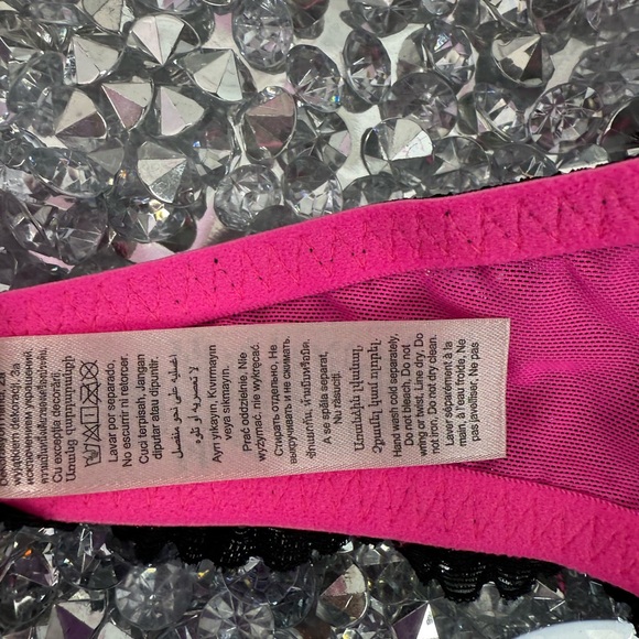 La SENZA bra bralette halter Lacie sexy neon Black and Pink Lace Bralette - Picture 13 of 14